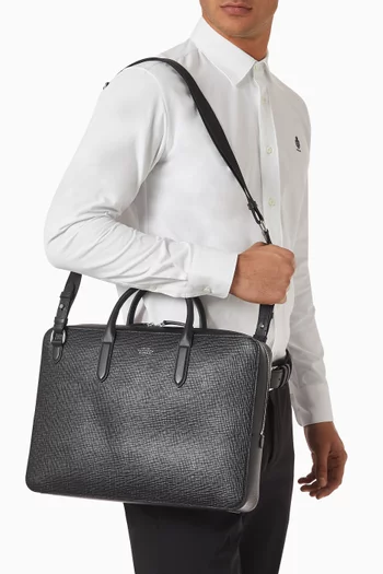 Lightweight Slim Briefcase in Panama Leather