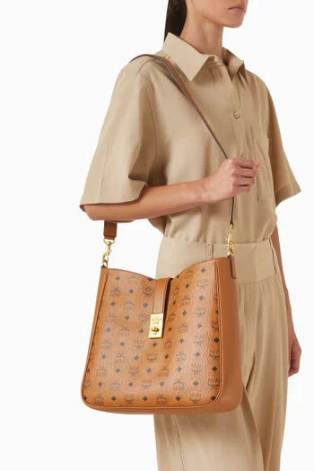 Large Tracy Hobo Bag in Visetos Canvas