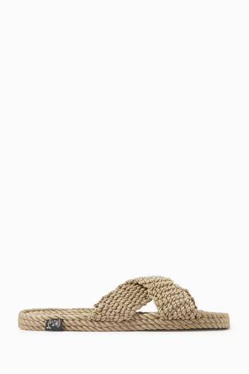 Slide Flat Sandals in Rope