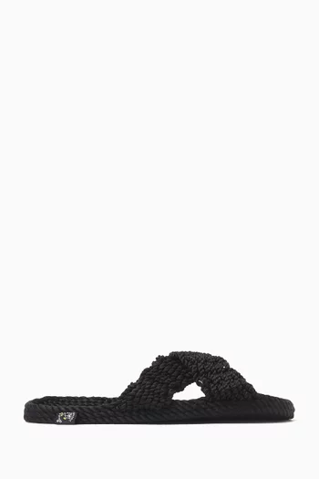 Slide Flat Sandals in Rope
