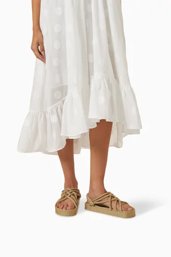 JC Platform Flat Sandals in Rope