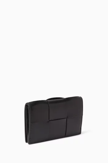 Cassette Business Card Case in Intreccio Calfskin