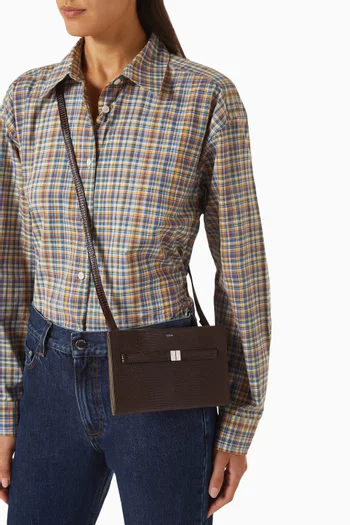Crossbody Bag in Lizard-embossed Leather
