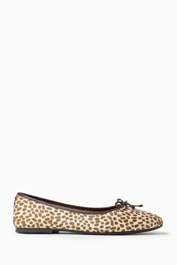 Allie Leopard-print Ballerina Flats in Leather