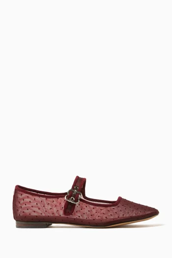 Michaela Polka-dot Ballerina Flats in Mesh