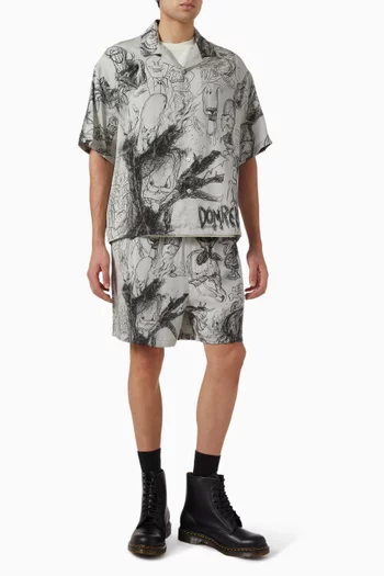 Drawings Camp Collar Shirt in TENCEL™ Twill-blend