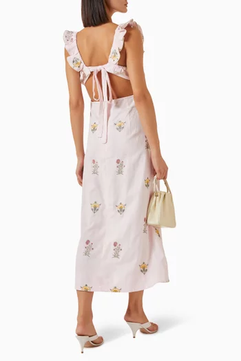 Malika Midi Dress in Linen