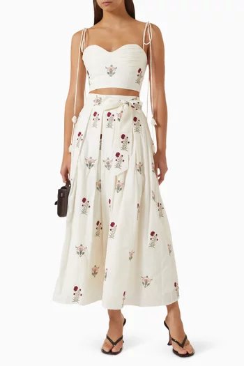 Yasmin Midi Skirt in Cotton