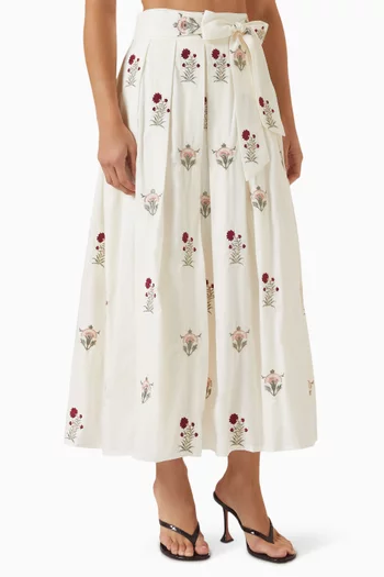 Yasmin Midi Skirt in Cotton