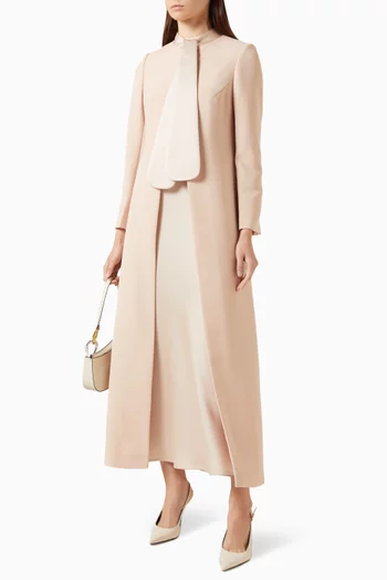 Panelled Blazer Abaya in Silk & Crepe