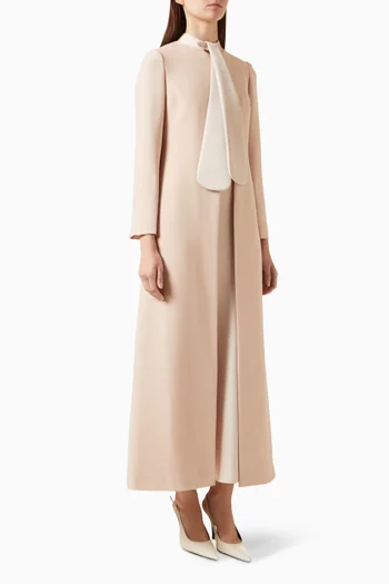 Panelled Blazer Abaya in Silk & Crepe