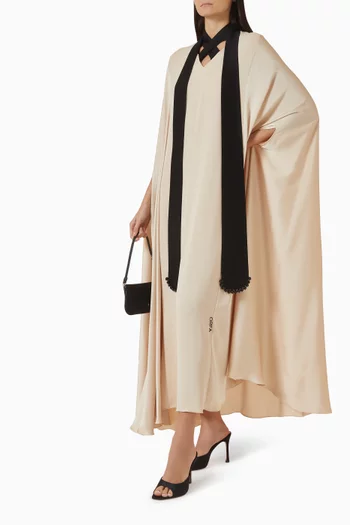 Pearl-embellished Belted Kaftan