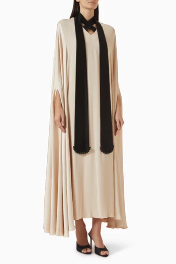 Pearl-embellished Belted Kaftan