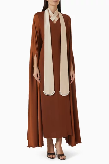 Pearl-embellished Belted Kaftan