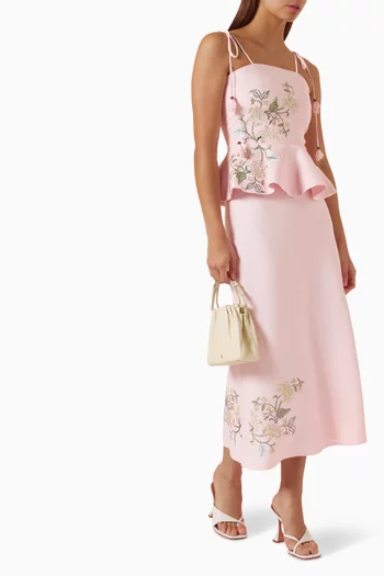 Lily Midi Skirt in Linen