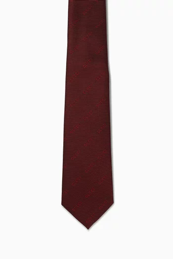 Logo Jacquard Tie in Silk