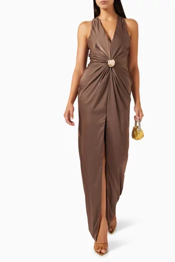 Sarah Open-back Dress in Satin