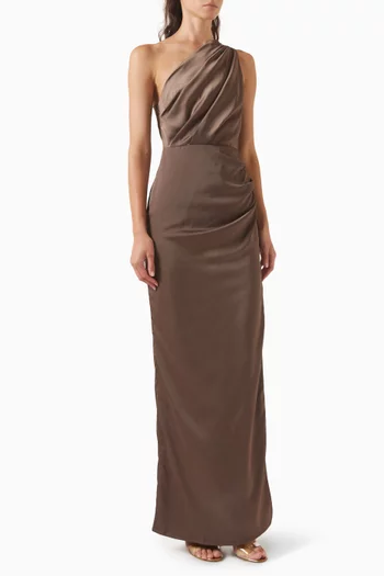 Alanna One-shoulder Dress in Satin