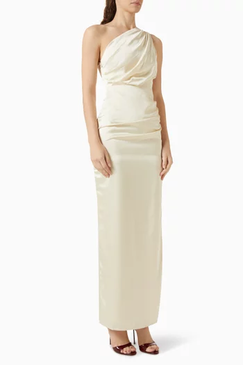 Alanna One-shoulder Dress in Satin