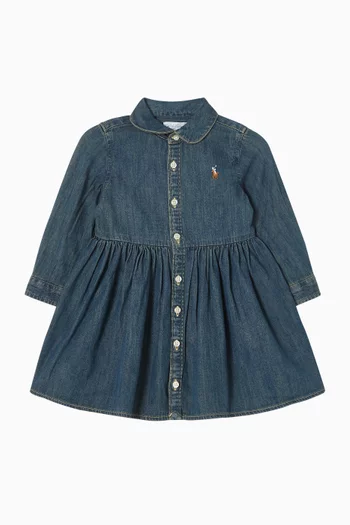 Logo Dress in Denim