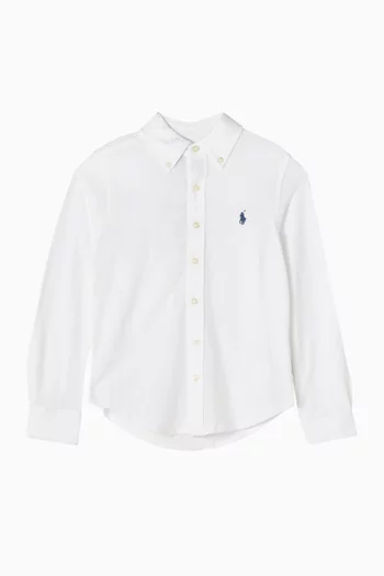 Logo Button-down Shirt in Cotton