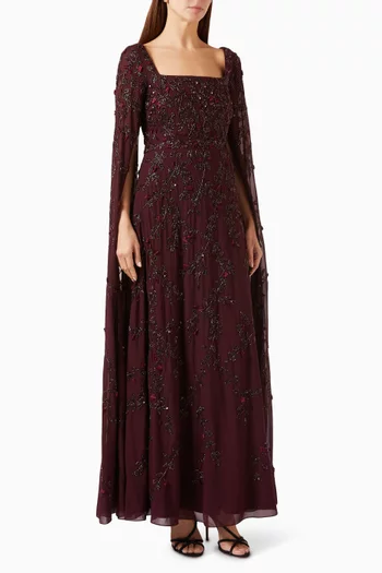 Floral Embellished Gown in Georgette