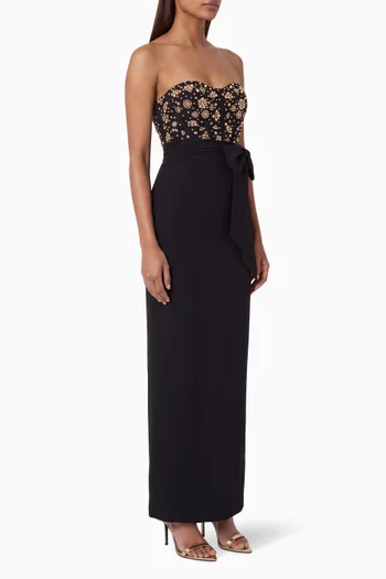 x Ieena Embellished Corset Gown in Crepe