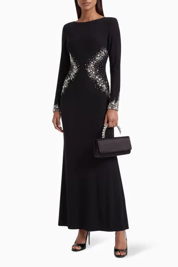 x Ieena Embellished Gown in Jersey