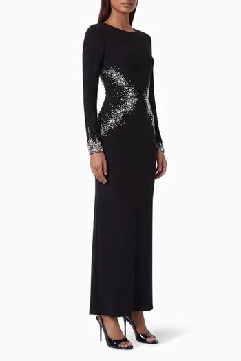 x Ieena Embellished Gown in Jersey