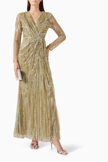 Hand-embellished Column Dress