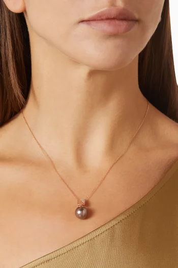 Tahitian pearl & Diamond Necklace in 18kt Gold