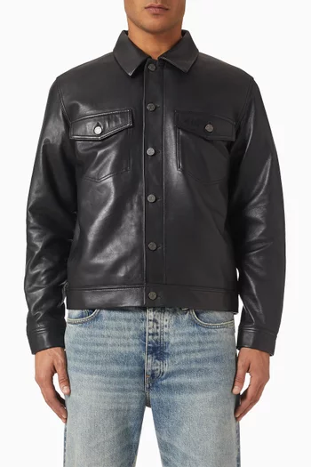 Clayton Shirt Jacket in Leather