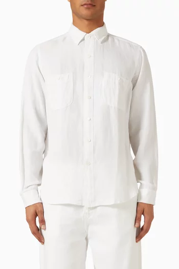 Chest Pocket Shirt in Linen-silk