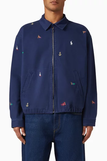 Woven Logo Windbreaker Jacket