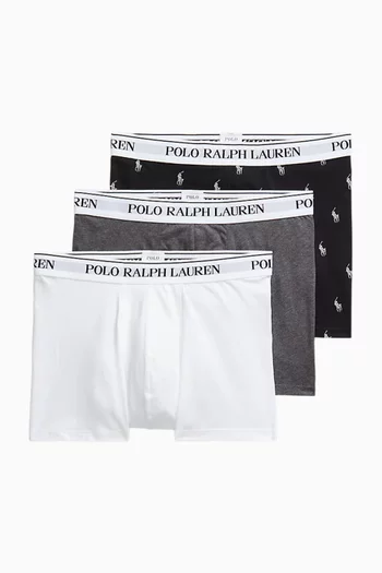 Classic Logo Trunks in Stretch Cotton, Set of 3