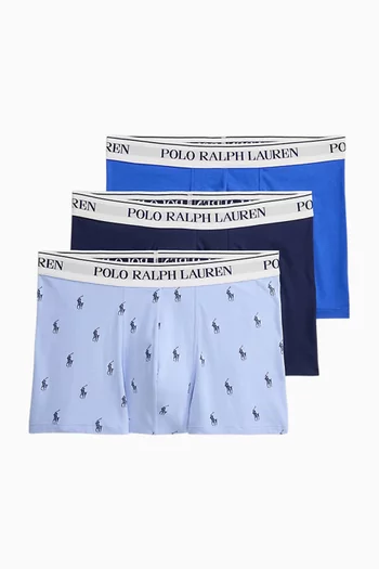 Classic Logo Trunks in Stretch Cotton, Set of 3
