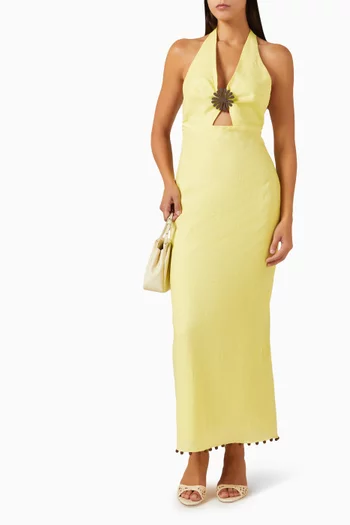 Orly Open-back Dress in Linen