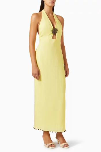 Orly Open-back Dress in Linen