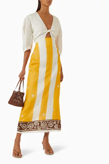 Gaia Knot Dress in Linen