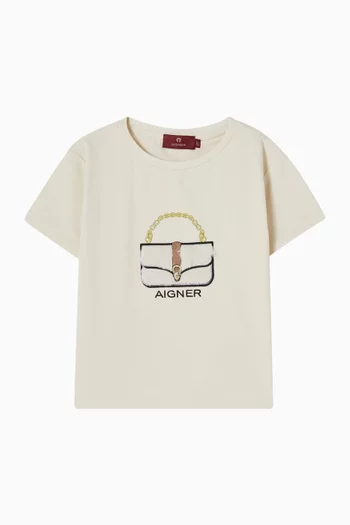 Handbag-print T-shirt in Cotton