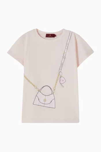 Bag-print T-shirt in Cotton