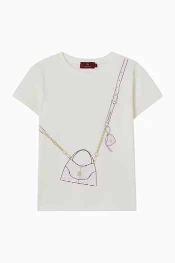 Bag-print T-shirt in Cotton