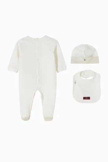 Pyjama, Bib and Beanie Gift Set
