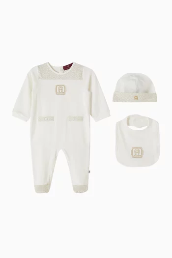 Pyjama, Bib and Beanie Gift Set