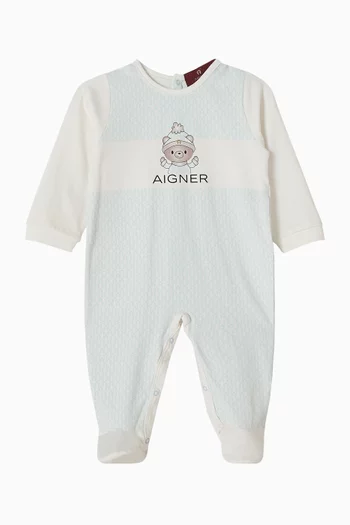 Teddy Graphic-Print Sleepsuit