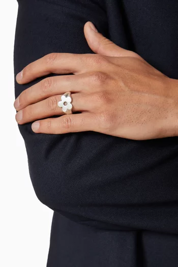 Flower Ring in Silver-plated Brass