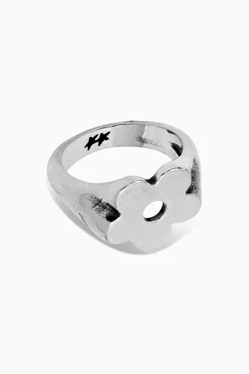 Flower Ring in Silver-plated Brass