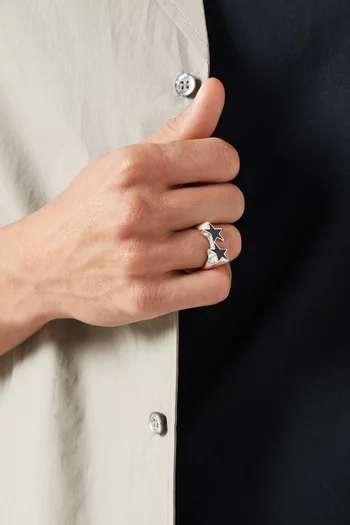 Icon Enamel Ring in Silver-plated Brass