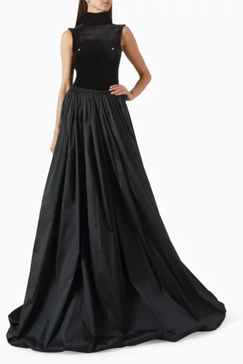 Bodysuit & Skirt Set in Velvet-taffeta
