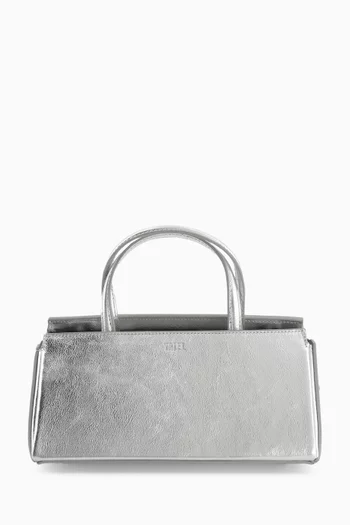 Small V2 Baguette Tote Bag in Leather